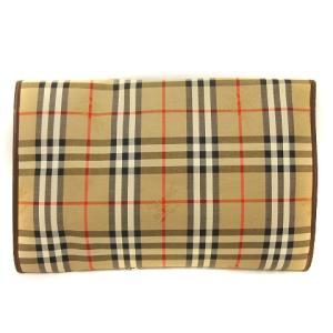 burberrys ブリーフケース クラッチバッグ ノバチェック ロゴ レザー ベージュ