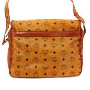 MCM ロゴグラムショルダーバッグ キャメル
