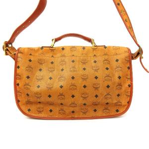 MCM ロゴグラムレザーバッグ キャメル