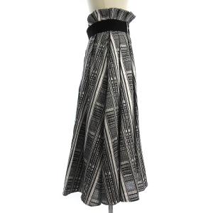 ADORE 531-8120408 18AW ロングスカート 切替 ベルト付き チェック ブラック