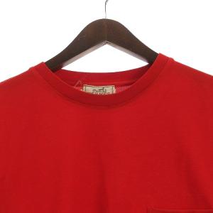 HERMES Tシャツ カットソー 半袖 鹿の子 Hロゴ M レッド