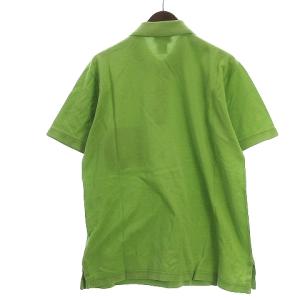 HERMES 鹿の子 Hロゴ ポロシャツ XL グリーン