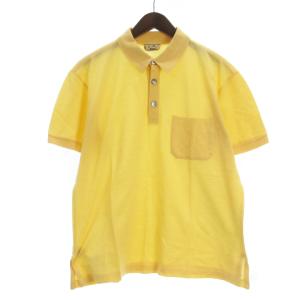 ポロシャツ 半袖 鹿の子 Hロゴ L イエロー