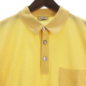 HERMES ポロシャツ 半袖 鹿の子 Hロゴ L イエロー