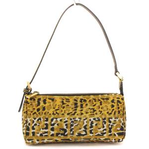 レオパードズッカ柄アクセサリーポーチ イエロー