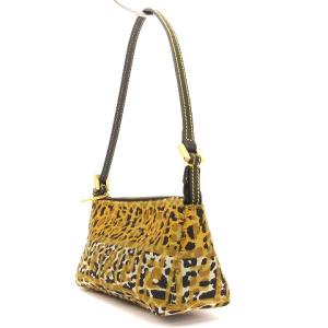 FENDI レオパードズッカ柄アクセサリーポーチ イエロー