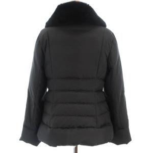 M'S GRACY ダウンジャケット 長袖 トグル紐 つけ襟 リアルファー ブラック 38