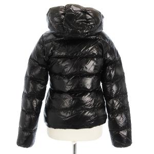 DUVETICA 美品 THIA ティア ダウンジャケット フルジップ フード 長袖 無地 32-D.910.01 黒 ブラック 38 アウター