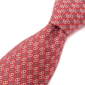 シェーヌダンクル 総柄シルクネクタイ レッド