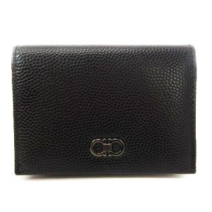 カードケース 名刺入れ ガンチーニ 折りたたみ レザー 黒