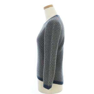 Loro Piana ニット ベビーカシミヤ 総柄 38 ネイビー グレー