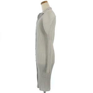 PLEATS PLEASE ISSEY MIYAKE シャツワンピース 長袖 無地 3 グレー系