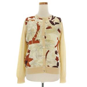 アンサンブルニット シルク バージンウール 切替 ベージュ