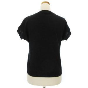 HERMES 半袖ニット カシミヤ 36 ダークグレー