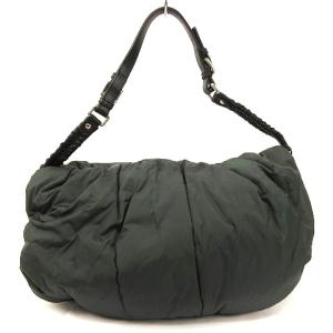 DOLCE&GABBANA miss curly ショルダーバッグ ワンショル プレート ナイロン がま口 ダークグリーン