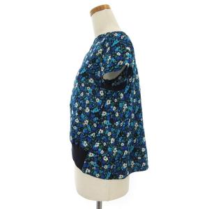 sacai luck 14SSLU669 ボタニカル柄リブ切替ブラウス 1 ブルー