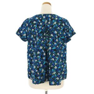 sacai luck 14SSLU669 ボタニカル柄リブ切替ブラウス 1 ブルー