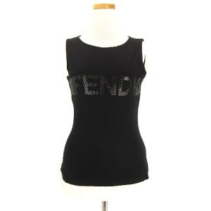 jeans ロゴノースリーブニットカットソー 42 ブラック