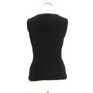 FENDI jeans ロゴノースリーブニットカットソー 42 ブラック