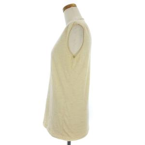 HERMES マルジェラ期 ニット カットソー ノースリーブ クルーネック 無地 ベージュ系