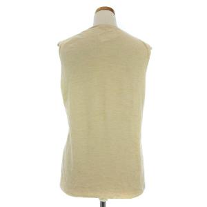 HERMES マルジェラ期 ニット カットソー ノースリーブ クルーネック 無地 ベージュ系