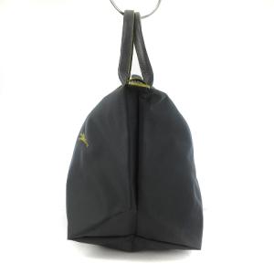 Longchamp ルプリアージュ M ハンドバッグ トートバッグ ナイロン レザー ロゴ刺繍 グレー