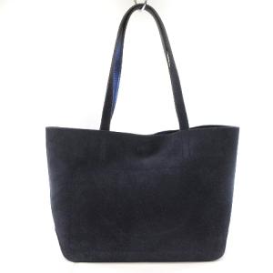 Longchamp カヴァリエ トートバッグ ショップイット ギャロップモチーフ ベロア エナメル メタリック ネイビー