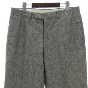HERMES パンツ スラックス 無地 ウール グレー 44 AA