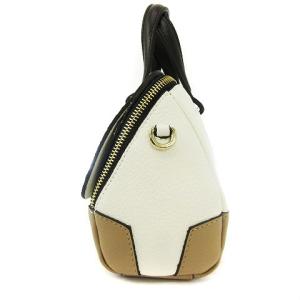 FURLA パイソン型押しハンドバッグ ホワイト