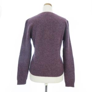 RALPH LAUREN ニット セーター 長袖 Vネック ロゴ ポニー 刺繍 ウール パープル M
