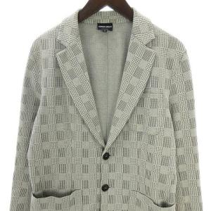 GIORGIO ARMANI UPTON テーラードジャケット グレンチェック 48 グレー 