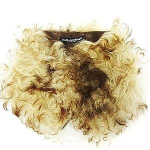 DOLCE&GABBANA ラムファー ティペット 毛皮 ブラウン