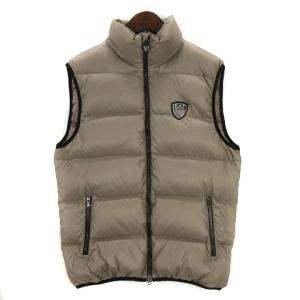 EA7 ダウンベスト ロゴ ワンポイント シルバー M