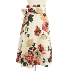 GRACE CONTINENTAL 18SS マルチプリントフラワー フレアスカート 花柄 ロング 36 アイボリー