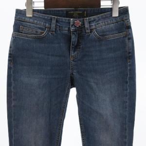 DOLCE&GABBANA DENIM デニムパンツ ジーンズ ストレッチ スリム バラチャーム 36 ブルー