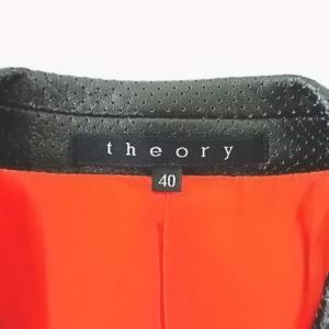 Theory テーラード ジャケット 3B パンチング 羊革 シープスキン 40 ブラック