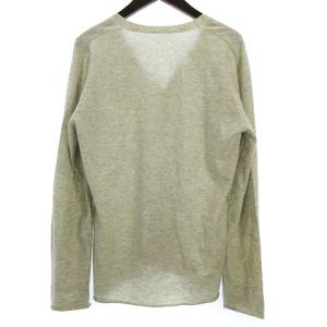 lucien pellat finet カーディガン ニット 長袖 カットオフ カシミヤ100％ ドクロ スカル ビジュー 刺繍 アイボリー グレー系 M ECR15