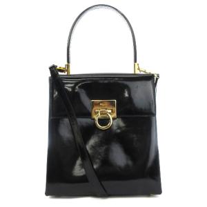 ガンチーニ 2WAYバッグ ショルダー ハンド エナメル ブラック