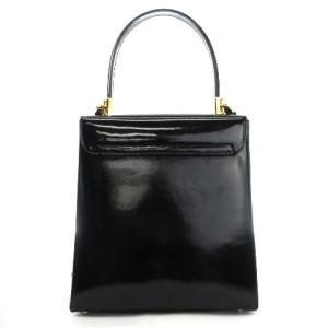 Salvatore Ferragamo ガンチーニ 2WAYバッグ ショルダー ハンド エナメル ブラック