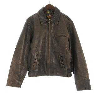 HARLEY DAVIDSON 40265 90s ヴィンテージ シングルライダースジャケット イーグル レザー L 茶