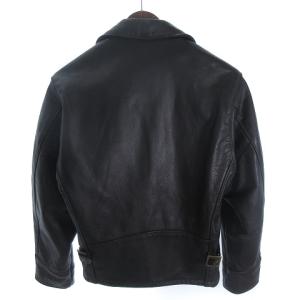 Schott シングル ライダースジャケット 革ジャン 裏起毛 USA製 裏地チェック 681 ブラック 36