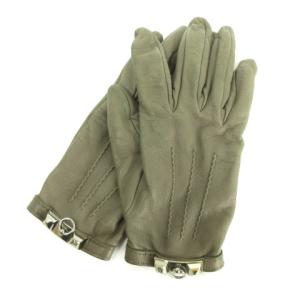メドール 手袋 グローブ レザー シルバー 金具 グレー 小物