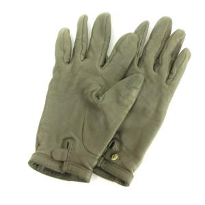 HERMES メドール 手袋 グローブ レザー シルバー 金具 グレー 小物