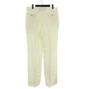HERMES パンツ リネン100% ジッパーフライ 52 オフホワイト