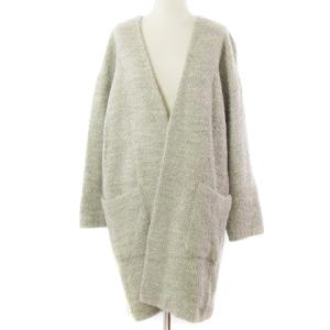 カーディガン ループ コート 羽織 ノーカラー ロング アルパカ 27461019 グレー 36