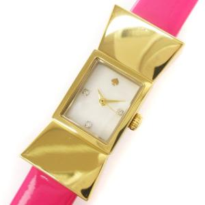 腕時計 アナログ クオーツ リボン 3針 ゴールド ピンク系