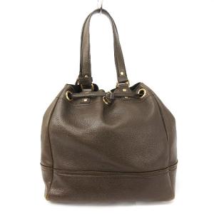 YVES SAINT LAURENT rive gauche チェーン ショルダーバッグ レザー カデナ カーキブラウン