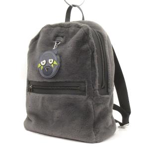 美品 リュックサック エコファー ベア コインケース グレー