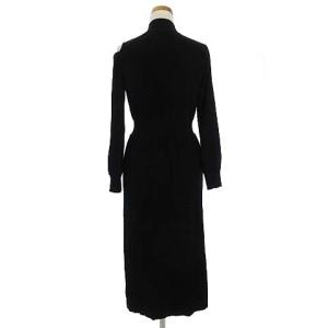 Diagram 19AW ニットワンピース ミモレ ロング アシンメトリー オープンショルダー ハイネック ブラック