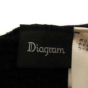 Diagram 19AW ニットワンピース ミモレ ロング アシンメトリー オープンショルダー ハイネック ブラック